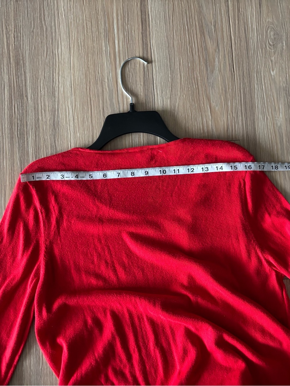 Vince Camuto Sweater Red Faux Wrap Pullover Cotton Modal Womens L Preppy Classic - Picture 9 of 10
